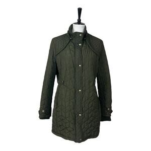 Weatherproof Jacket Coat Quilted Zip Pockets Olive Army Green Women’s Size XL